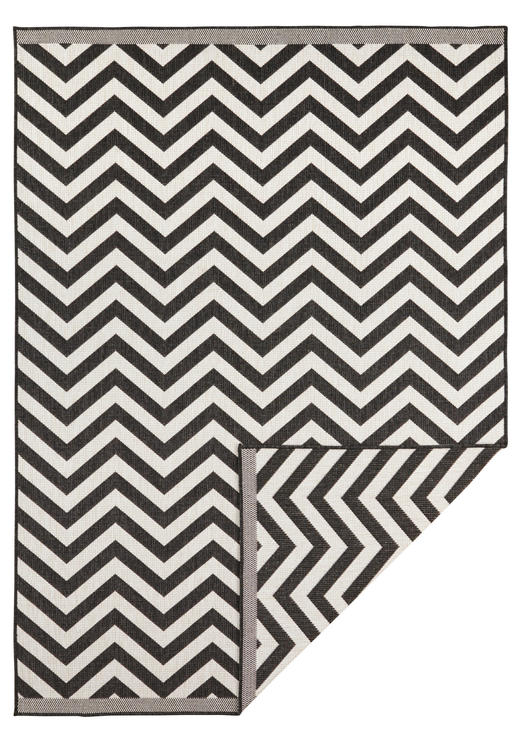 OUTDOORTEPPICH für Terrasse und Balkon 240/340 cm Twin Supreme Creme, Schwarz  - Creme/Schwarz, Design, Kunststoff (240/340cm) - Hanse Home