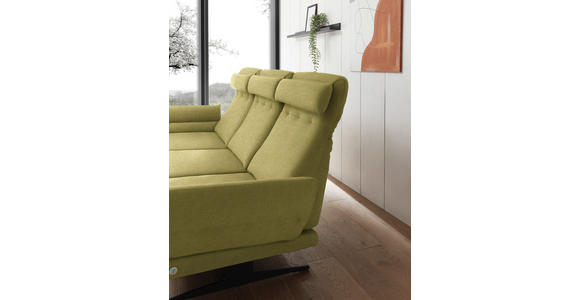 ECKSOFA Hellgrün Flachgewebe  - Schwarz/Hellgrün, Design, Textil/Metall (176-217/279-327cm) - Dieter Knoll