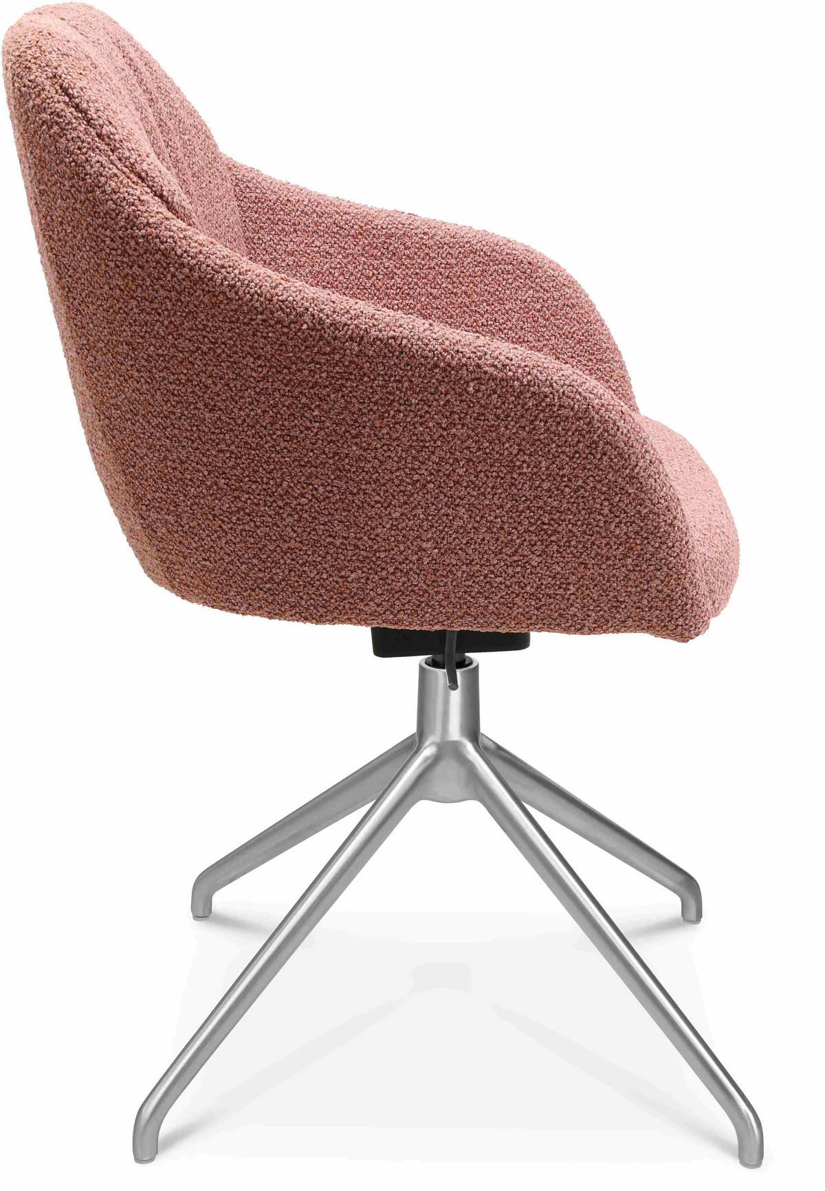 ARMLEHNSTUHL  in Aluminium Flachgewebe  - Alufarben/Rosa, Design, Textil/Metall (58/81,5-84,5/60cm) - Johann Jakob