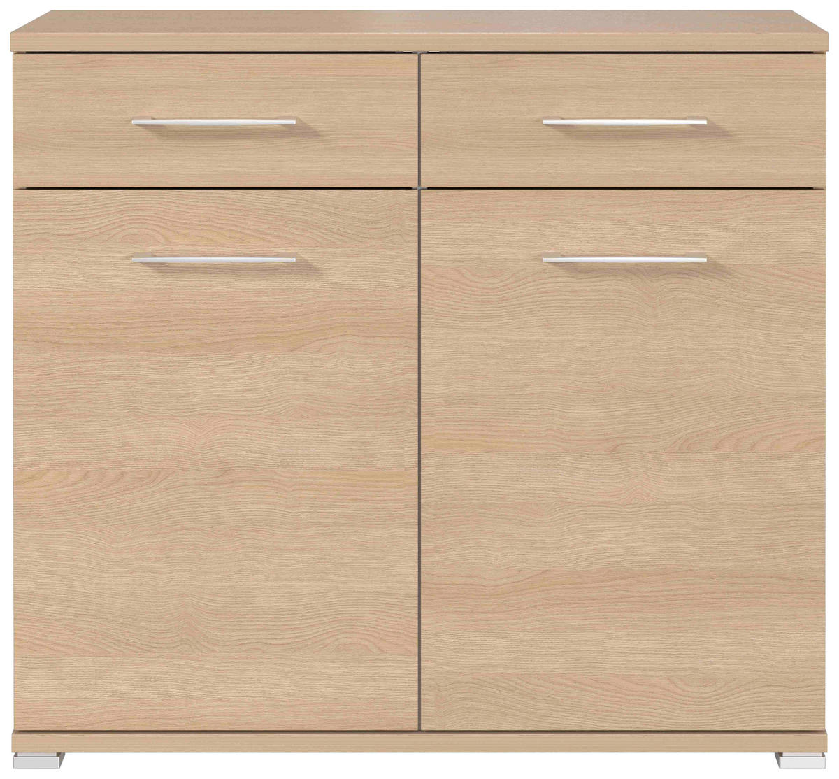 KOMMODE  in 96/87/40 cm  - Eichefarben/Silberfarben, KONVENTIONELL, Holzwerkstoff/Kunststoff (96/87/40cm)