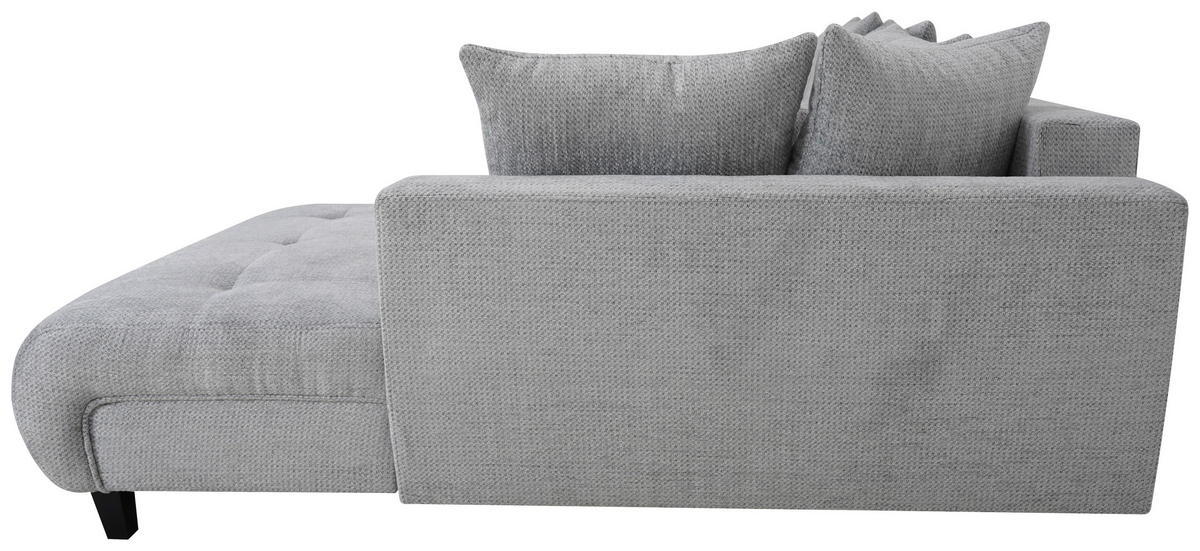 ECKSOFA Grau, Schwarz Chenille, Struktur  - Schwarz/Grau, KONVENTIONELL, Textil (309/197cm) - MID.YOU