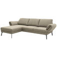 ECKSOFA  in Flachgewebe Beige  175-224/255-365 cm  - Beige/Schwarz, Design, Textil/Metall (175-224/255-365cm) - Dieter Knoll