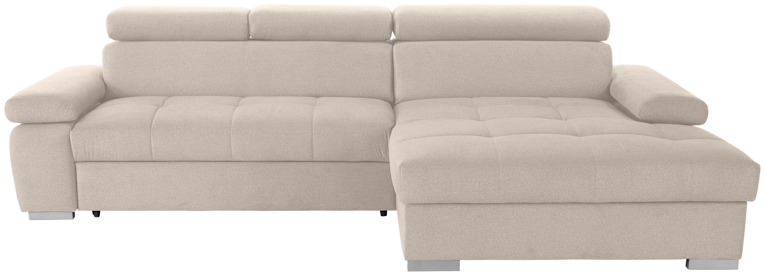 COLȚAR EXTENSIBIL textil bej  - argintiu/bej, Design, lemn/textil (292/183cm) - Modern Living