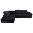 ECKSOFA in Webstoff Anthrazit  - Anthrazit, Design, Textil/Metall (235/280cm) - Hom`in