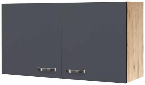 KÜCHENOBERSCHRANK 100/54/32 cm in Eiche San Remo, Dunkelgrau - Edelstahlfarben/Dunkelgrau, MODERN, Holzwerkstoff/Metall (100/54/32cm) - FlexWell