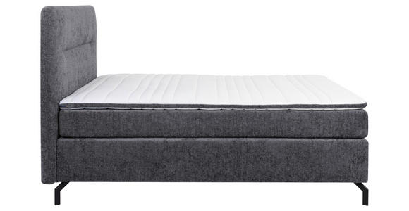 BOXSPRINGBETT 140/200 cm  in Dunkelgrau  - Dunkelgrau/Schwarz, Design, Textil/Metall (140/200cm) - Esposa