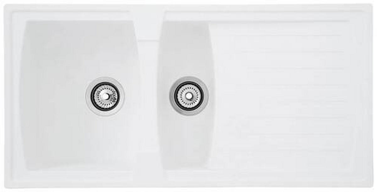 SPÜLE 1712BOSTON100X50W  - Weiß, Trend, Glas/Kunststoff (100/20/50cm) - Respekta