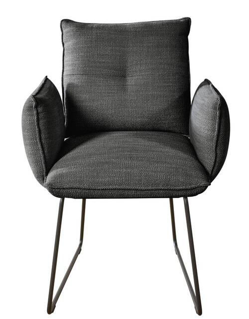 ARMLEHNSTUHL  in Stahl Struktur  - Anthrazit/Schwarz, Design, Textil/Metall (65/90/70cm) - Dieter Knoll