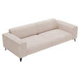 3-SITZER-SOFA  in Cord Creme  - Creme/Schwarz, KONVENTIONELL, Textil/Metall (237/75/104cm) - Carryhome