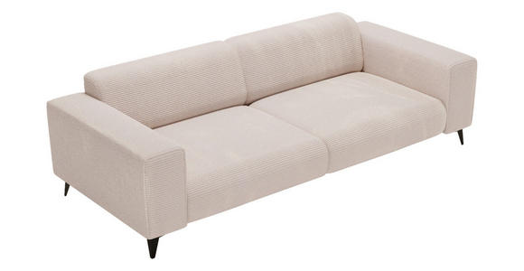 3-SITZER-SOFA  in Cord Creme  - Creme/Schwarz, KONVENTIONELL, Textil/Metall (237/75/104cm) - Carryhome