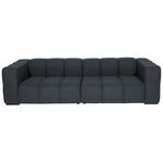 BIGSOFA  in Flachgewebe, Leinenoptik Dunkelblau  - Schwarz/Dunkelblau, Design, Textil/Metall (262/66/113cm) - Belluti