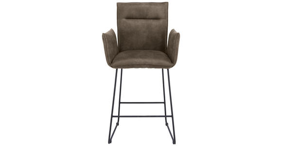 TRESENSESSEL Mikrofaser Schwarz, Graubraun Eisen Stoffauswahl, Gestellauswahl - Graubraun/Schwarz, Design, Textil/Metall (56/98/62cm) - Valnatura