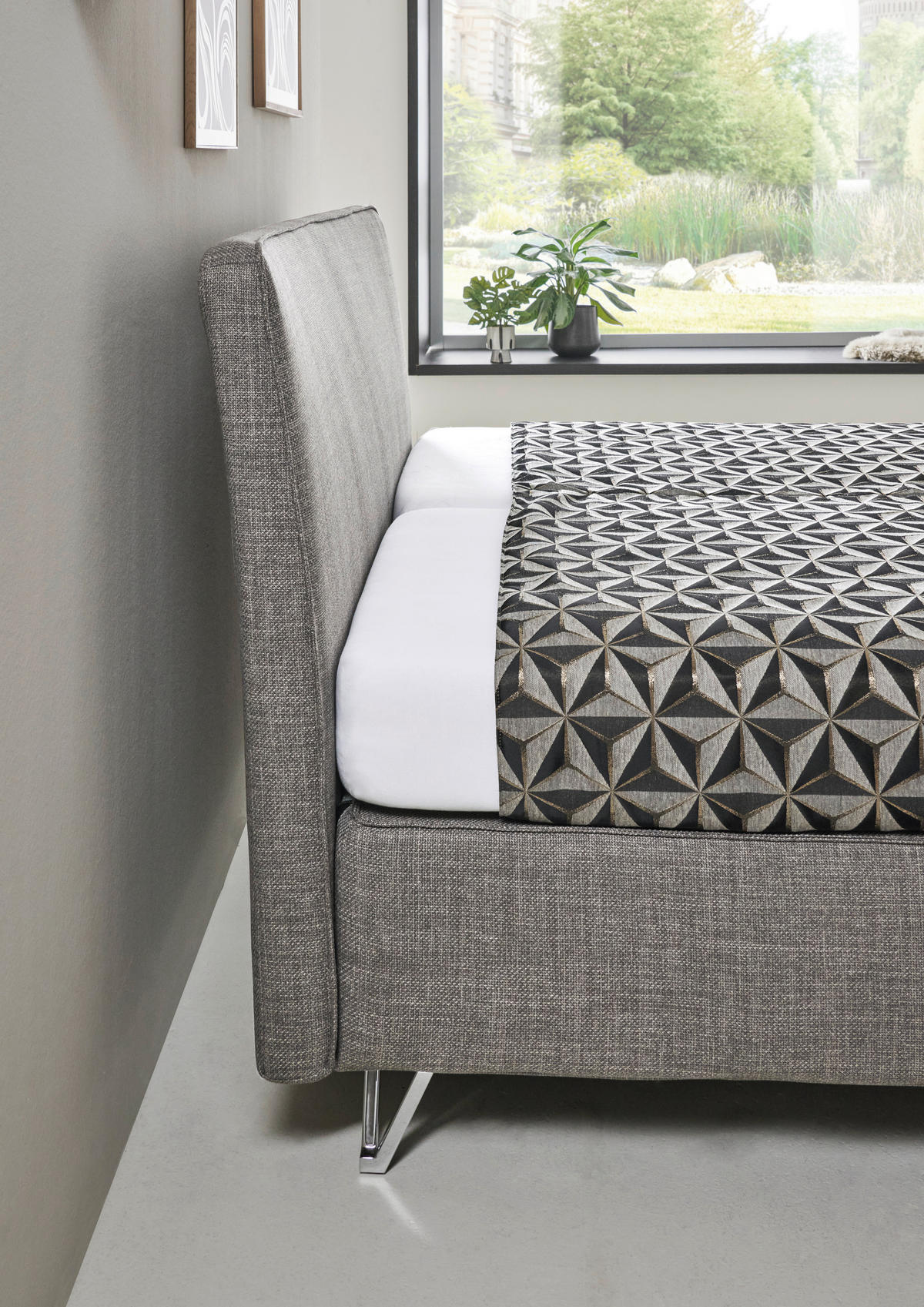 BOXSPRINGBETT 180/200 cm  in Graubraun  - Graubraun/Schwarz, KONVENTIONELL, Holzwerkstoff/Kunststoff (180/200cm) - RUF Betten