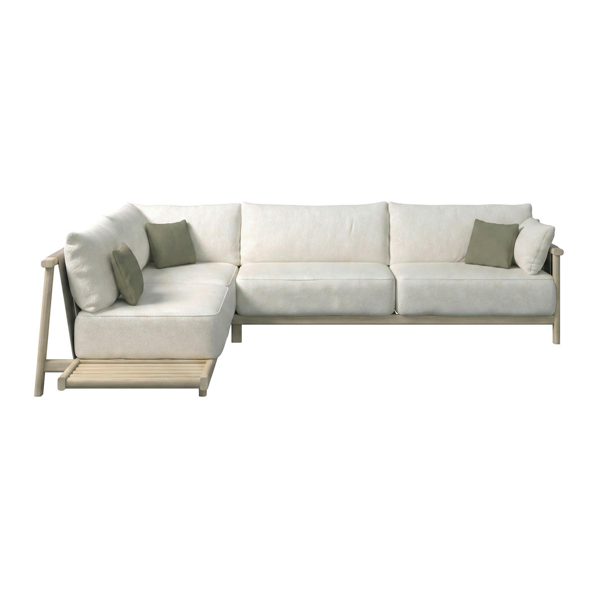 LOUNGEGARNITUR 264/308 cm Esche massiv  - Sandfarben/Taupe, ROMANTIK / LANDHAUS, Holz/Textil (264/308cm) - Dieter Knoll