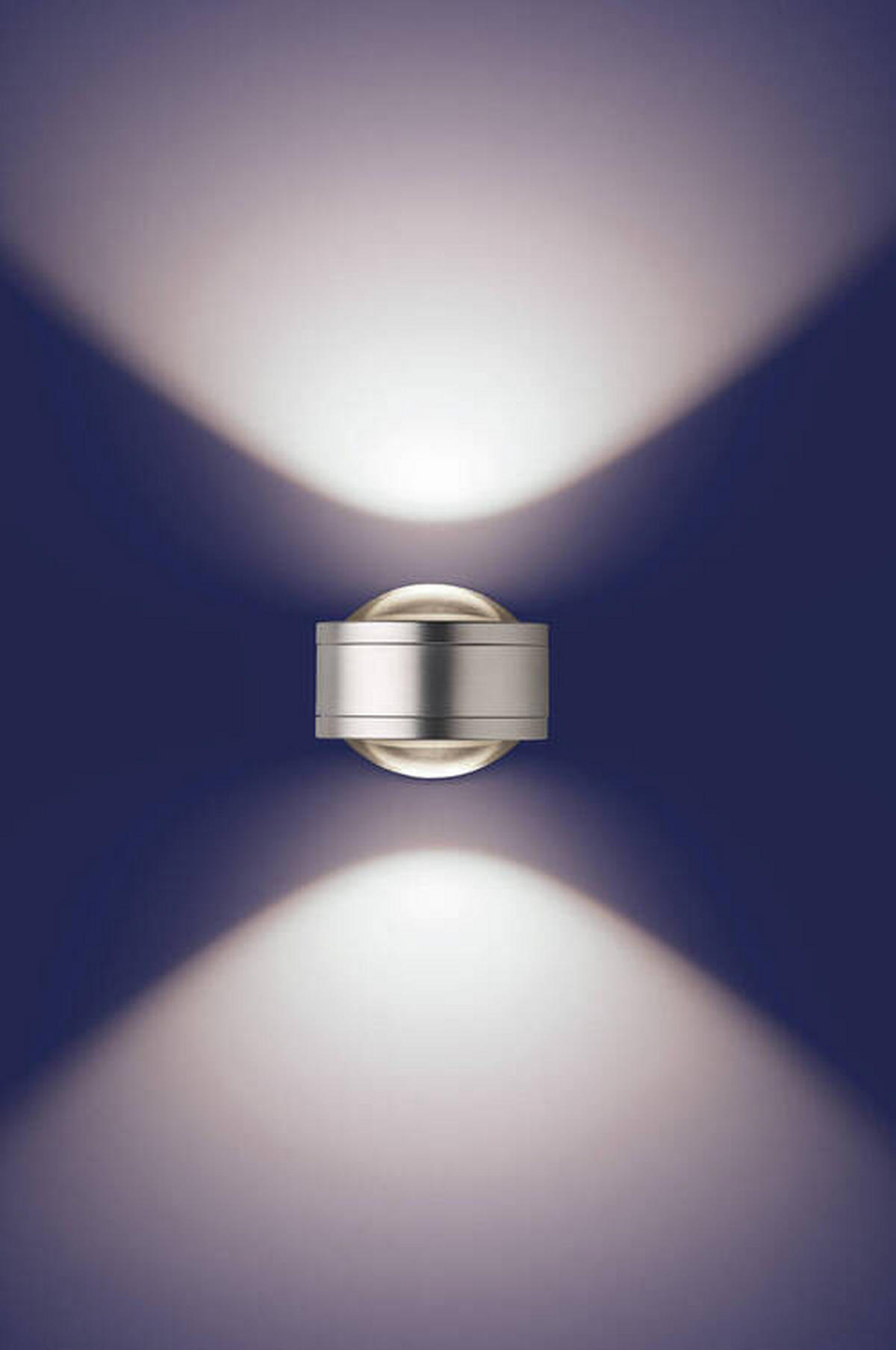 LED-WANDLEUCHTE 14,3/11,2/9,0 cm   - Nickelfarben, Design, Metall (14,3/11,2/9,0cm)