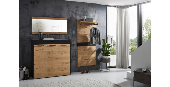 GARDEROBENPANEEL 80/183/27 cm - Eichefarben/Schwarz, Design, Holz (80/183/27cm) - Dieter Knoll