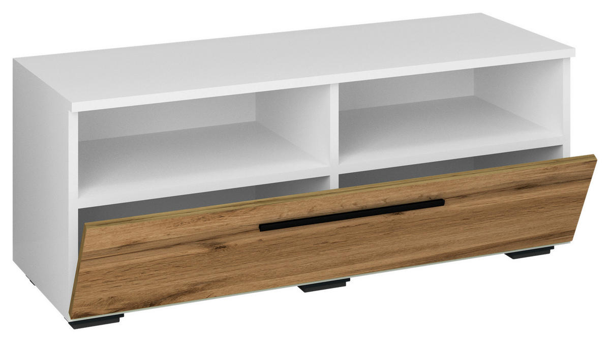TV-BÄNK  i 95/39/40 cm  - honungsek/vit, Modern, metall/trämaterial (95/39/40cm) - MID.YOU