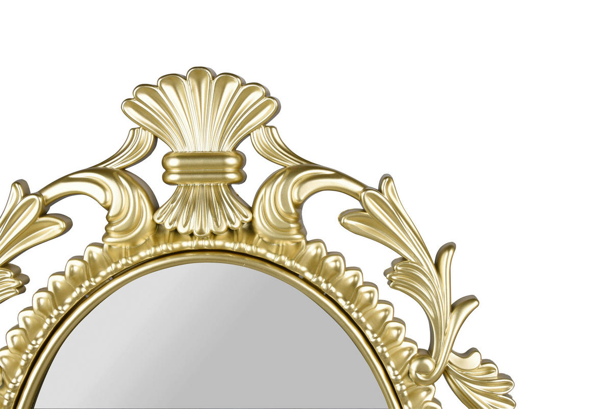 DEKOSPIEGEL 44,5/73/3,5 cm    in oval  - Goldfarben, Trend, Glas/Kunststoff (44,5/73/3,5cm) - Boxxx