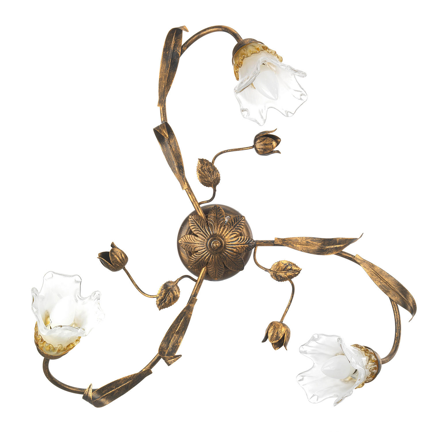 DECKENLEUCHTE 63/20 cm   - Bronzefarben, KONVENTIONELL, Glas/Metall (63/20cm)