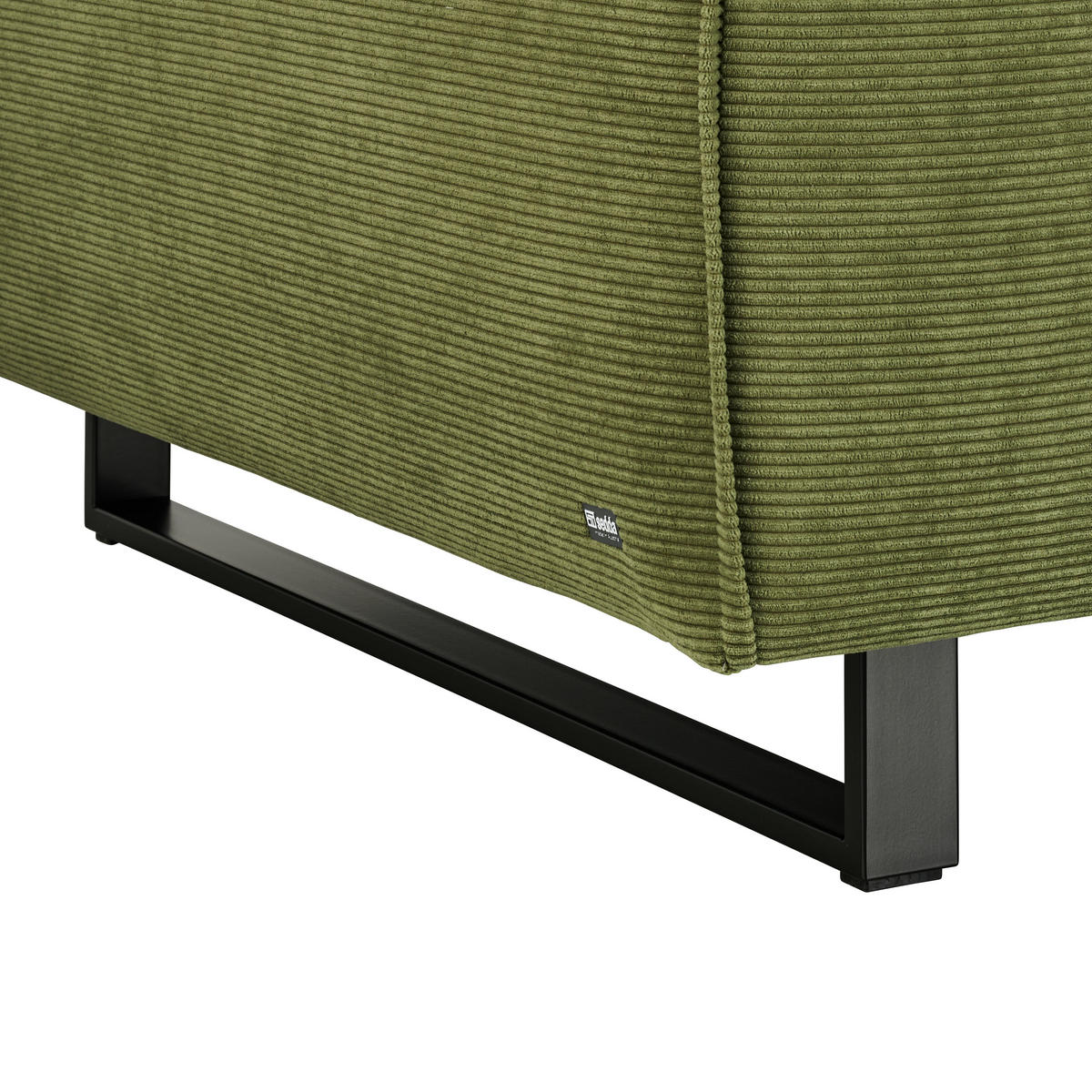 ECKSOFA Cord Olivgrün  - Schwarz/Olivgrün, Design, Textil/Metall (211/314cm) - Sedda