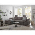 ECKSOFA  in Mikrovelours Graubraun  - Graubraun/Schwarz, KONVENTIONELL, Kunststoff/Textil (170/275cm) - Carryhome