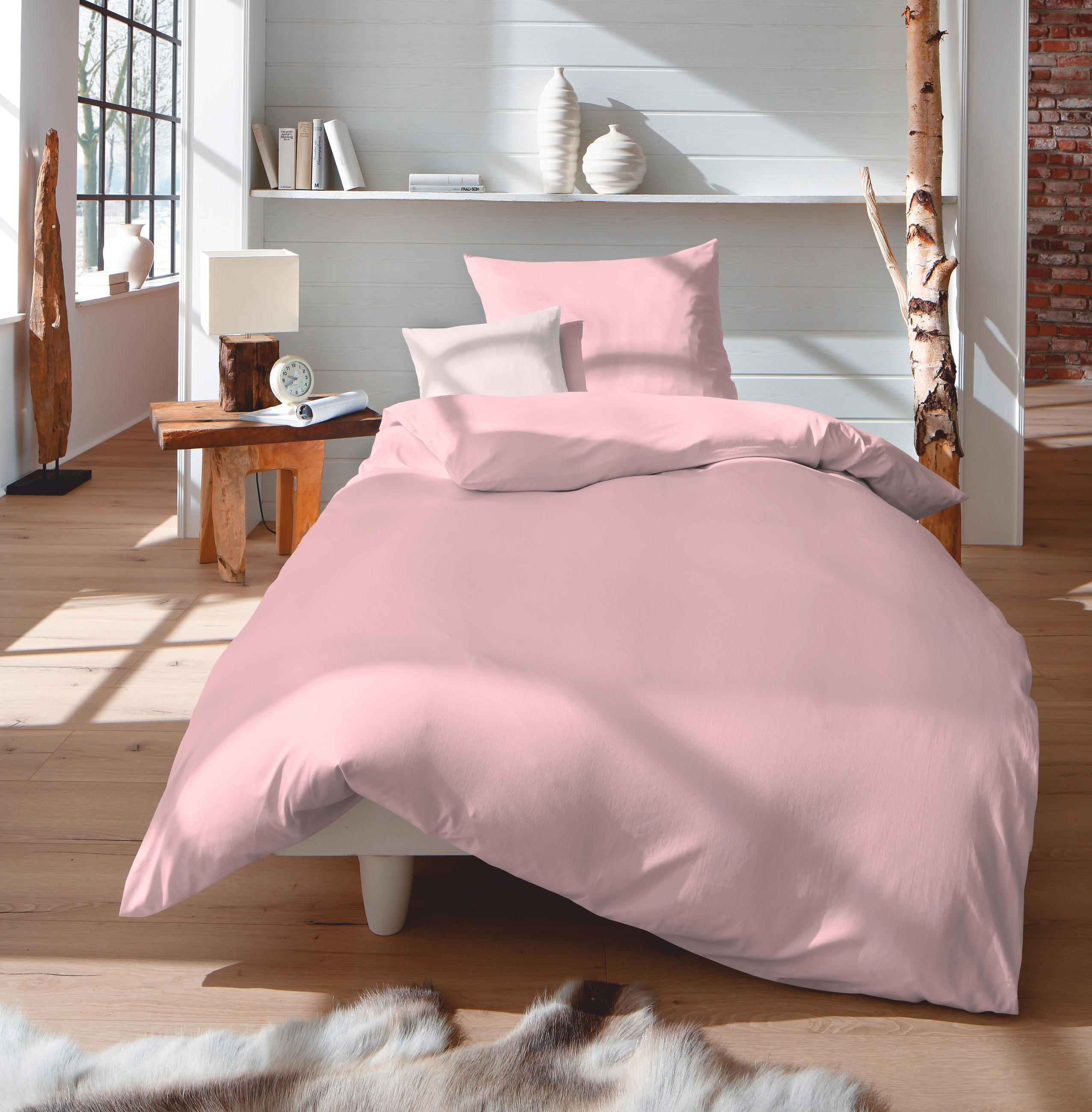 BETTWÄSCHE 200/200 cm Satin  - Rosa, Basics, Textil (200/200cm) - Fleuresse