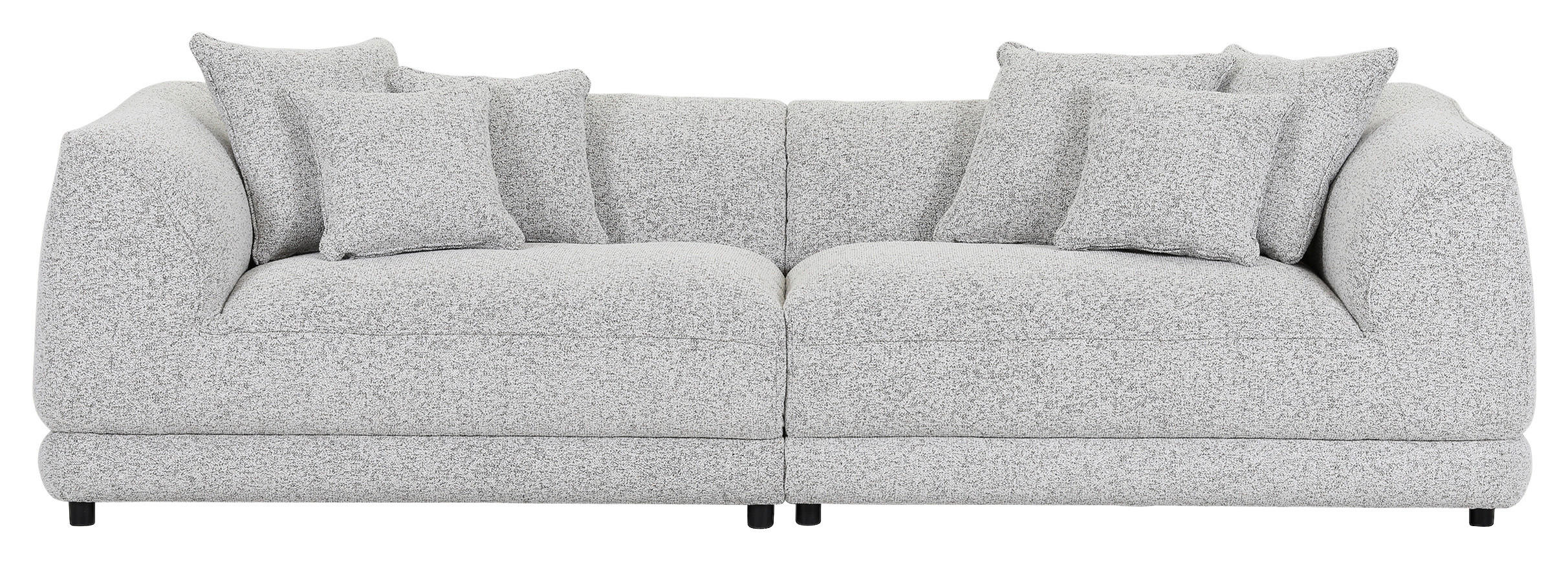 BIGSOFA Flachgewebe Greige  - Greige/Schwarz, KONVENTIONELL, Kunststoff/Textil (280/75/100cm) - Carryhome