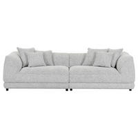 BIGSOFA in Flachgewebe Greige  - Greige/Schwarz, Konventionell, Kunststoff/Textil (280/75/100cm) - Carryhome