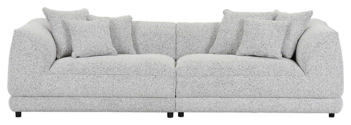 BIGSOFA in Flachgewebe Greige  - Greige/Schwarz, Konventionell, Kunststoff/Textil (280/75/100cm) - Carryhome