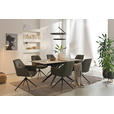 ESSTISCH in Metall, Glas, Keramik 180-230/90/76 cm  - Schwarz/Grau, Design, Glas/Keramik (180-230/90/76cm) - Novel