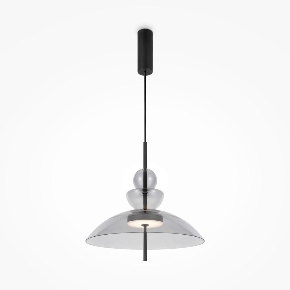 PENDELLEUCHTE 40/68 cm  - Schwarz/Grau, MODERN, Glas/Metall (40/68cm) - MAYTONI