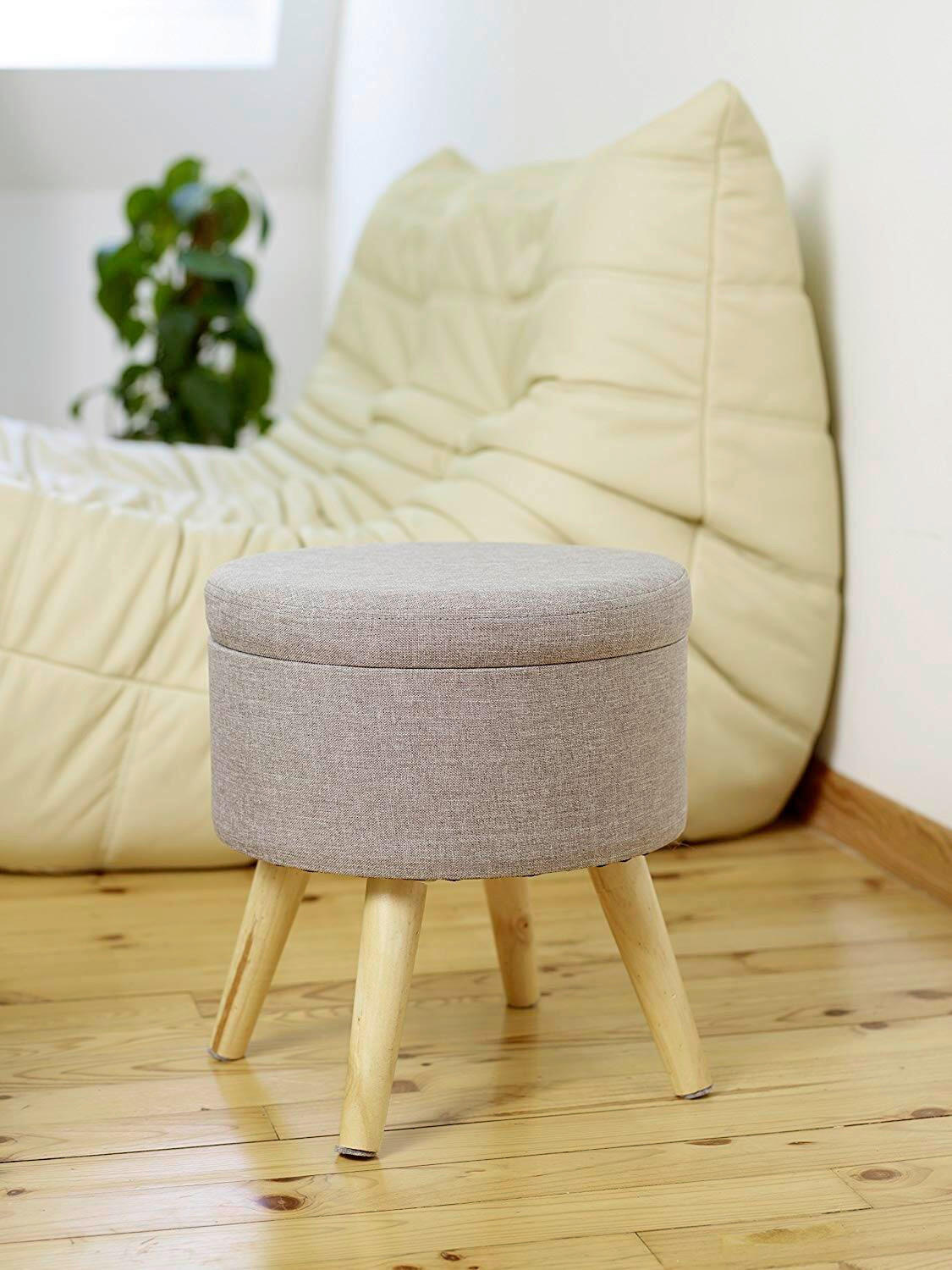 HOCKER Struktur Grau  - Grau, Design, Holz/Textil (32,5/36/32,5cm) - Echtwerk