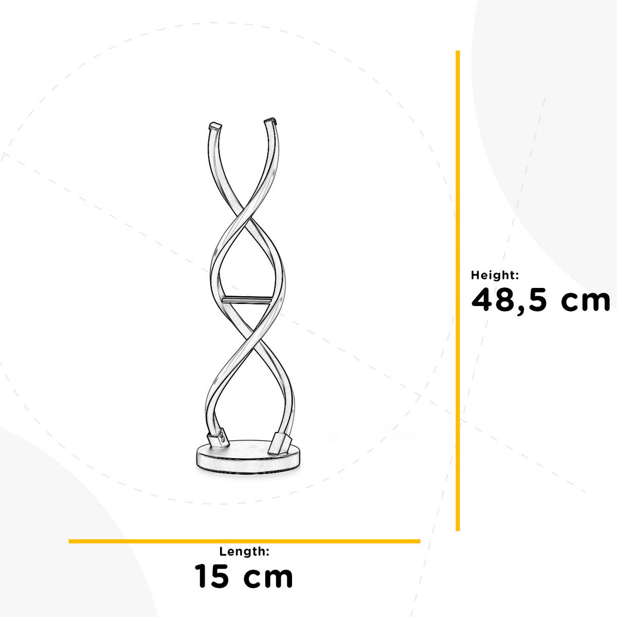LED-TISCHLEUCHTE 5097 DNA 15/15/48.5 cm   - Titanfarben/Schwarz, Design, Kunststoff/Metall (15/15/48.5cm)