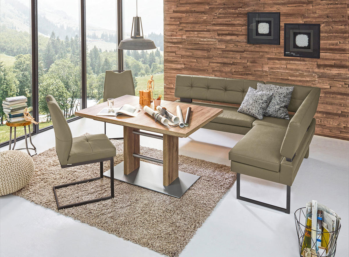 ECKBANK 200/158 cm Mikrofaser Grün   - Schwarz/Grün, Design, Textil/Metall (200/158cm) - Dieter Knoll