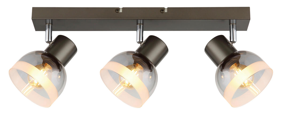 STRAHLER Kairo 41/10/14 cm  - Chromfarben/Weiß, Design, Glas/Metall (41/10/14cm) - Globo
