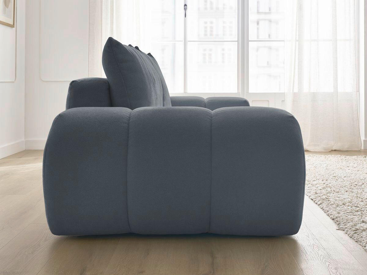 3-SITZER-SOFA EVEREST Struktur Dunkelblau  - Schwarz/Dunkelblau, MODERN, Kunststoff/Textil (278/90/115cm)