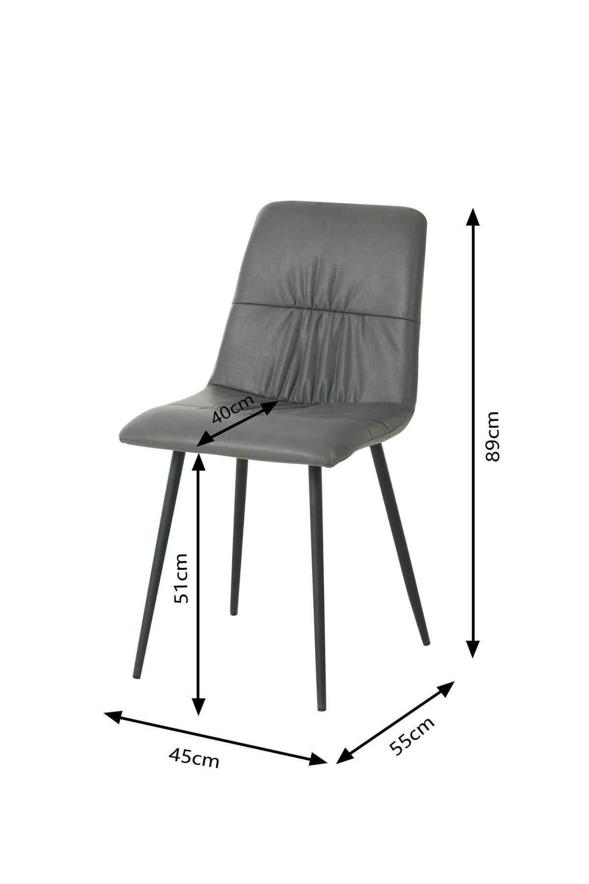 STOLICA  tamnosiva       - tamnosiva/crna, tekstil/metal (45/88/54cm)