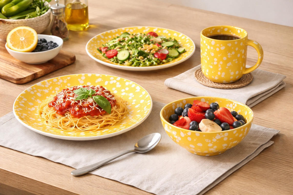 KOMBISERVICE Gelb RAFAELA 4-teilig 1 Personen  - Gelb, Basics, Keramik - Costa Nova
