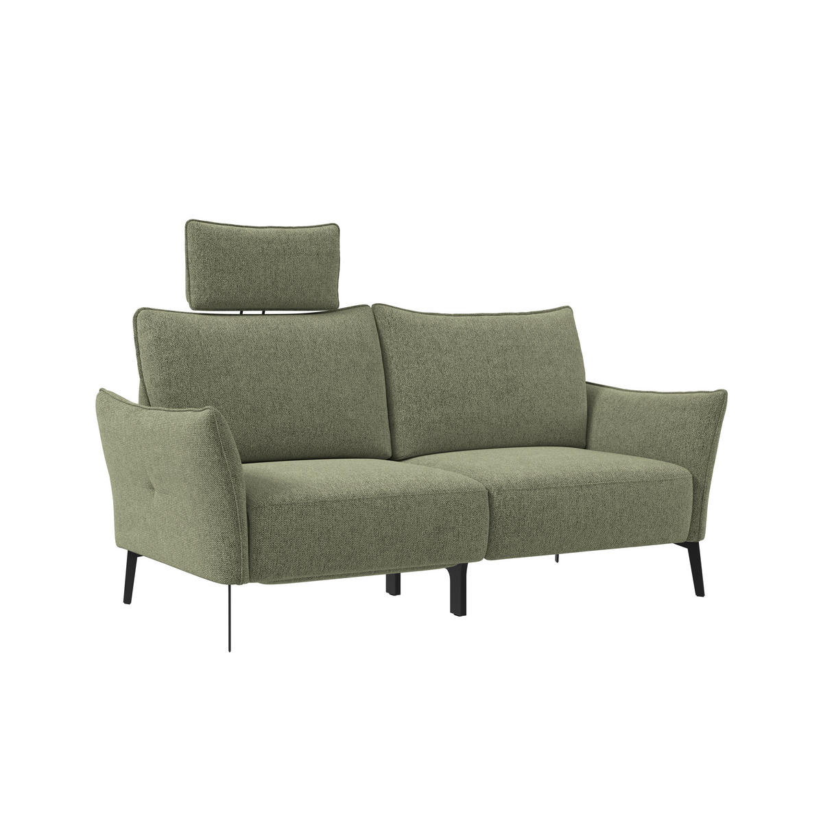 3-SITZER-SOFA Chenille Grün  - Schwarz/Grün, Konventionell, Textil/Metall (184/90/92cm) - Elegando