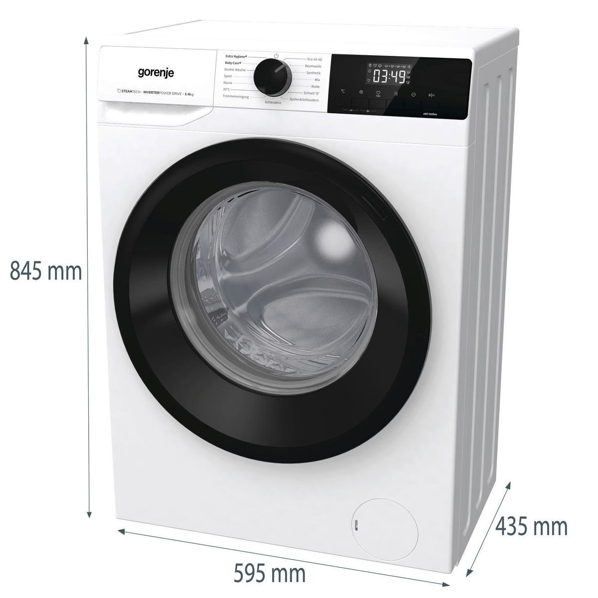 WASCHMASCHINE WNHPI64SAPS   - Schwarz/Weiß, Basics, Glas/Kunststoff (59,5/84,5/43,5cm) - Gorenje