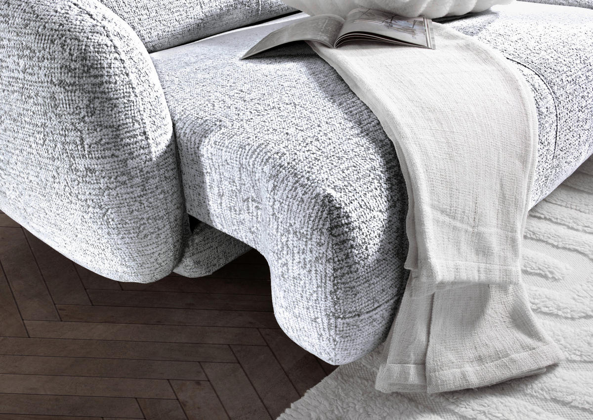 ECKSOFA Flachgewebe Schwarz, Weiss  - Weiss/Schwarz, Modern, Kunststoff/Textil (275/162cm) - Carryhome