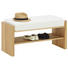 GARDEROBENBANK 88/44/42 cm - Eichefarben/Weiß, Natur, Leder/Holz (88/44/42cm) - Valnatura GARDEROBENBANK 88/44/42 cm - Eichefarben/Weiß, Natur, Leder/Holz (88/44/42cm) - Valnatura