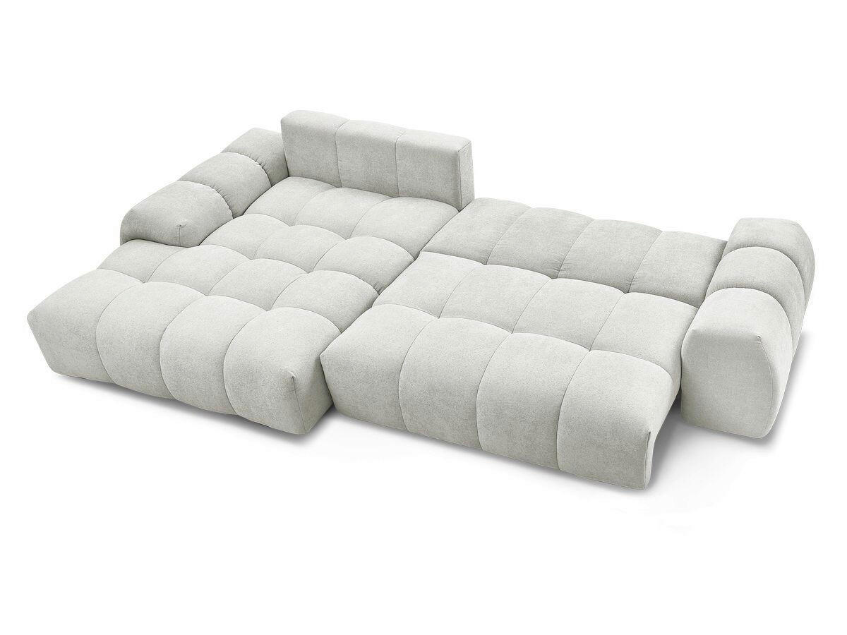 ECKSCHLAFSOFA EVEREST  mit Rücken echt, Armteil links, Armteil rechts Struktur Hellgrau  - Hellgrau/Schwarz, MODERN, Kunststoff/Textil (180/318cm) - Livetastic