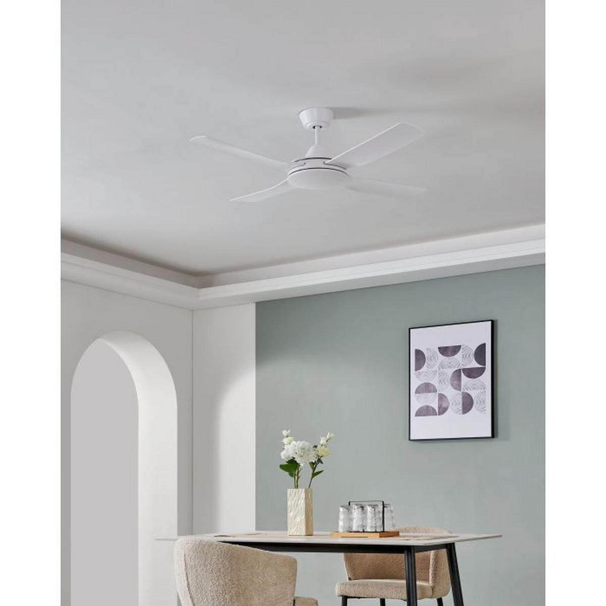 DECKENVENTILATOR - Weiß, KONVENTIONELL, Kunststoff (122/31,5cm) - Eglo