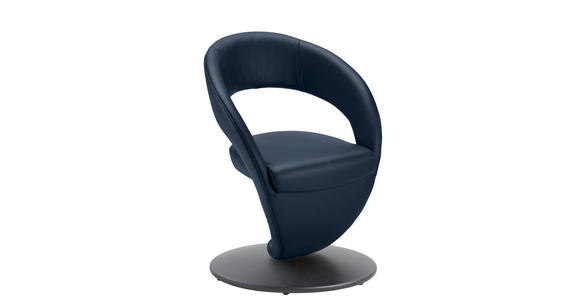 STUHL in Stahl Mikrofaser Metall, Textil - Schwarz/Dunkelblau, Design, Textil/Metall (62/86/61cm) - Moderano