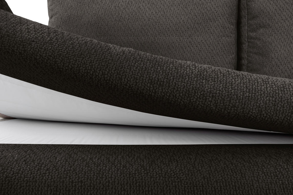 SCHLAFSOFA  mit Liegefunktion, Schlafen auf Sitzhöhe, Rücken echt Struktur Schwarz  - Schwarz, KONVENTIONELL, Kunststoff/Textil (195/93/83cm) - Carryhome