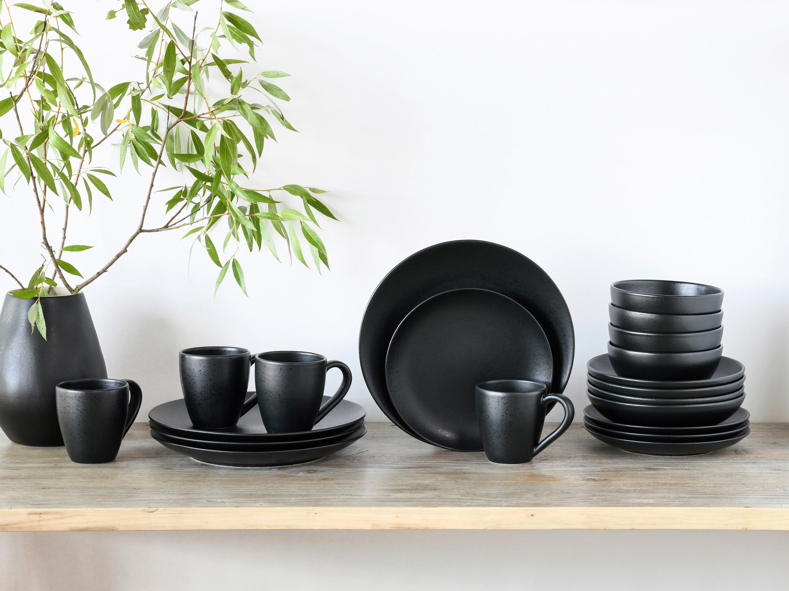 KOMBISERVICE 20-teilig Magic Black  - Schwarz, Basics, Keramik - Creatable