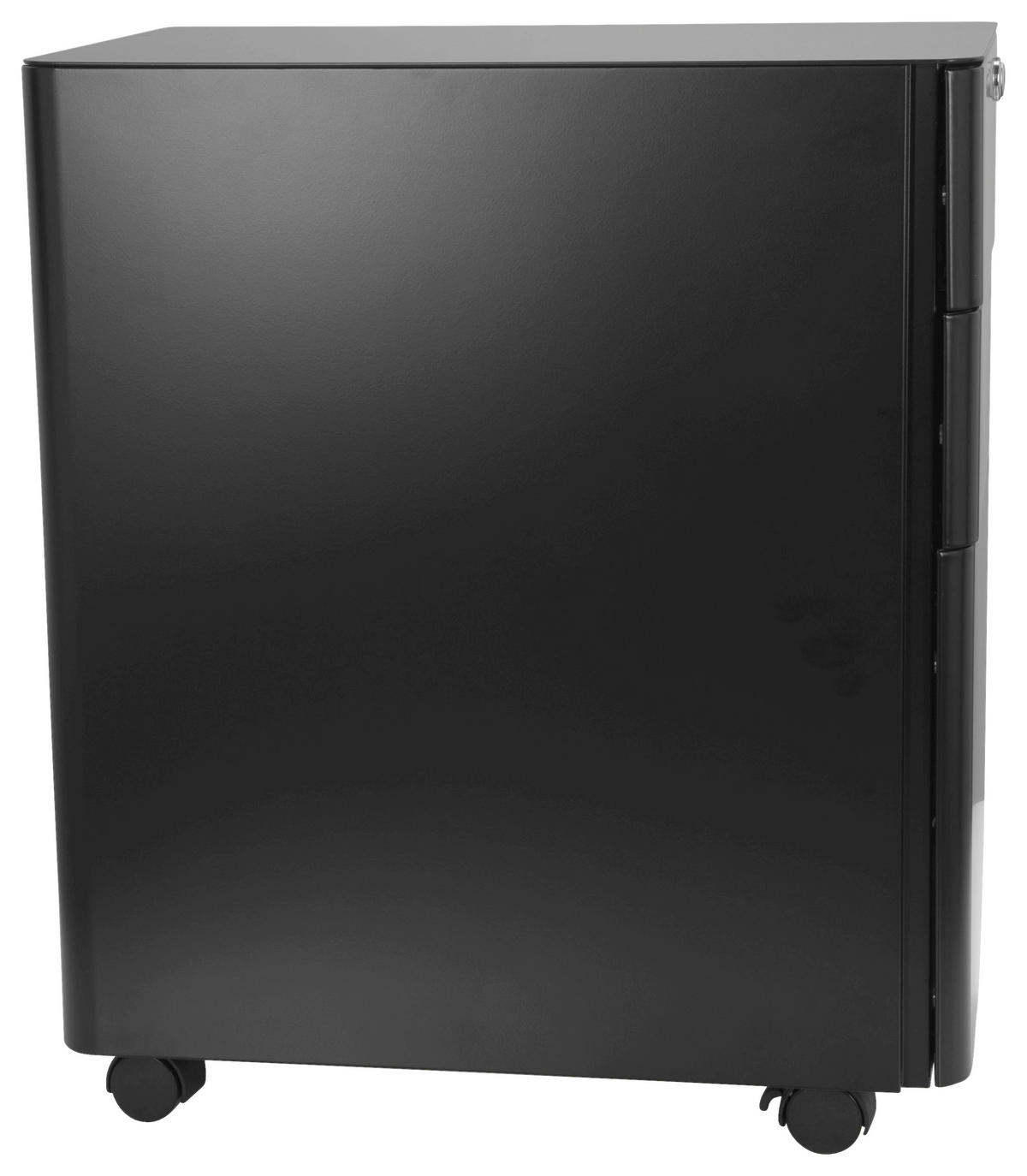 ROLLCONTAINER Schwarz  - Schwarz, MODERN, Kunststoff/Metall (30/59/50cm) - MID.YOU