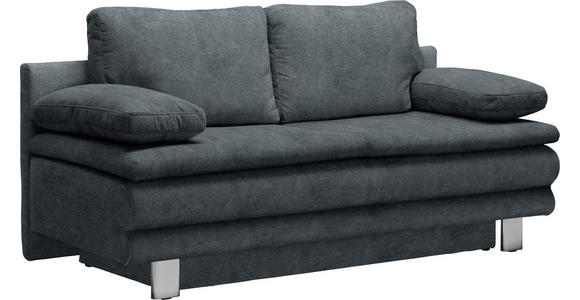 SCHLAFSOFA Webstoff Anthrazit  - Chromfarben/Anthrazit, Design, Textil/Metall (194/96/86cm) - Novel