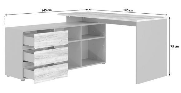 ECKSCHREIBTISCH  in Graphitfarben, Eichefarben  - Eichefarben/Graphitfarben, MODERN, Holzwerkstoff (146/75/145cm) - Novel